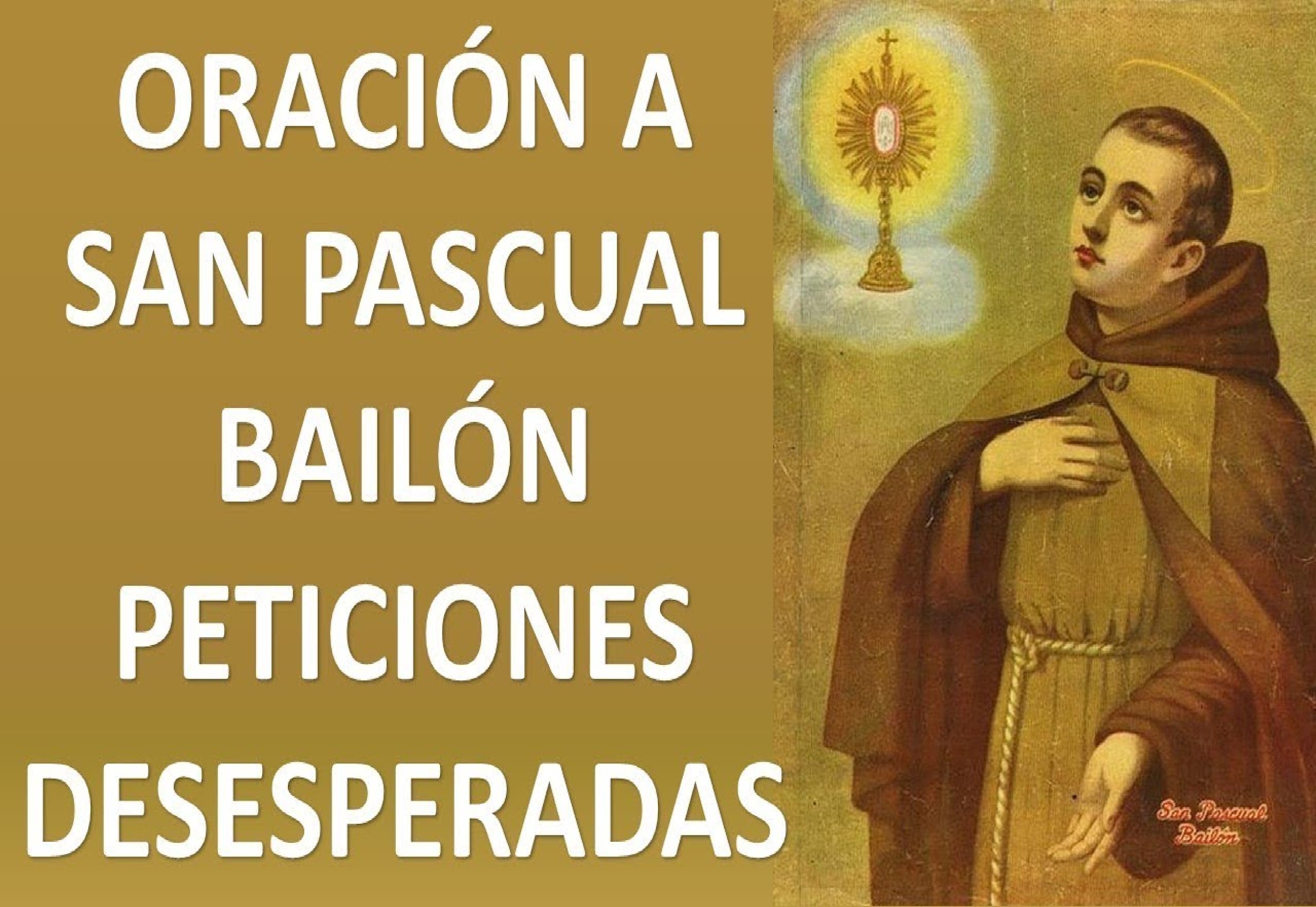 Oración a San Pascual Bailón