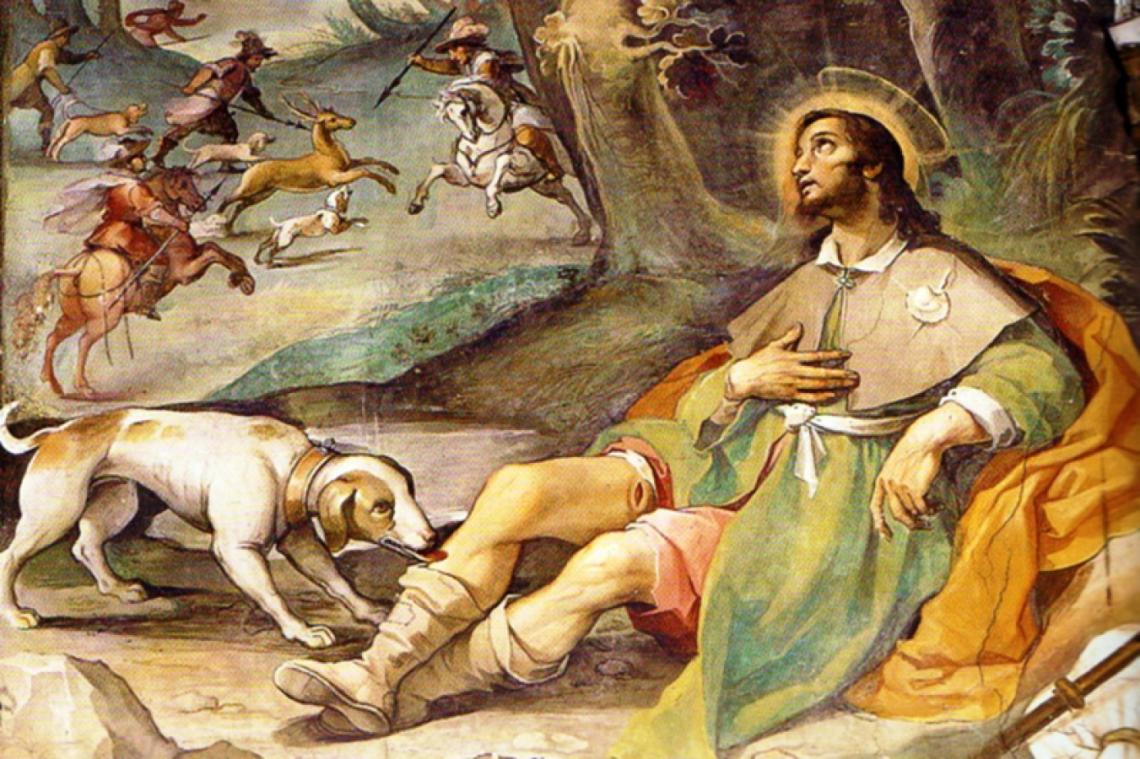 Hasta köpekler için San Roque'a dua